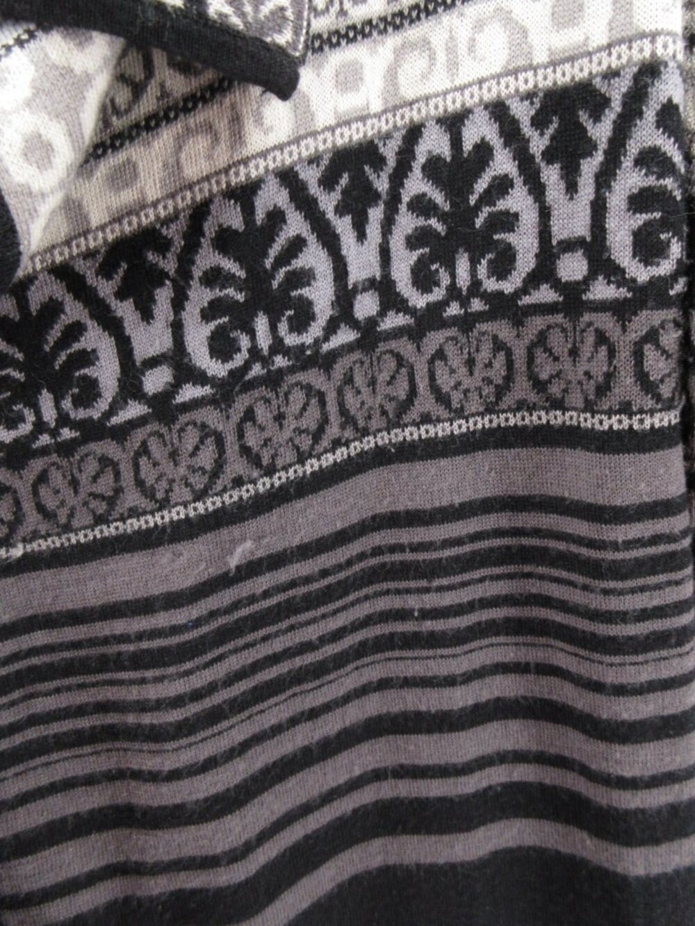 Icelandic Design Sweater Large Wool Open Cardigan Shawl Fair Isle * - Picture 4 of 12